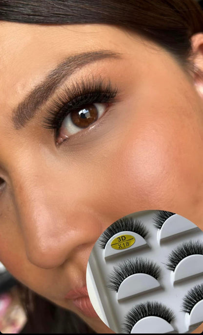 Blister de 5 pestañas 3D X18