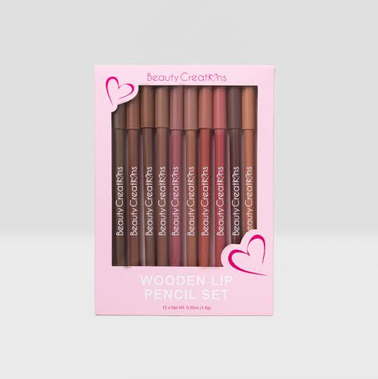 Beauty Creations Wooden Lip Pencil 12pc Set